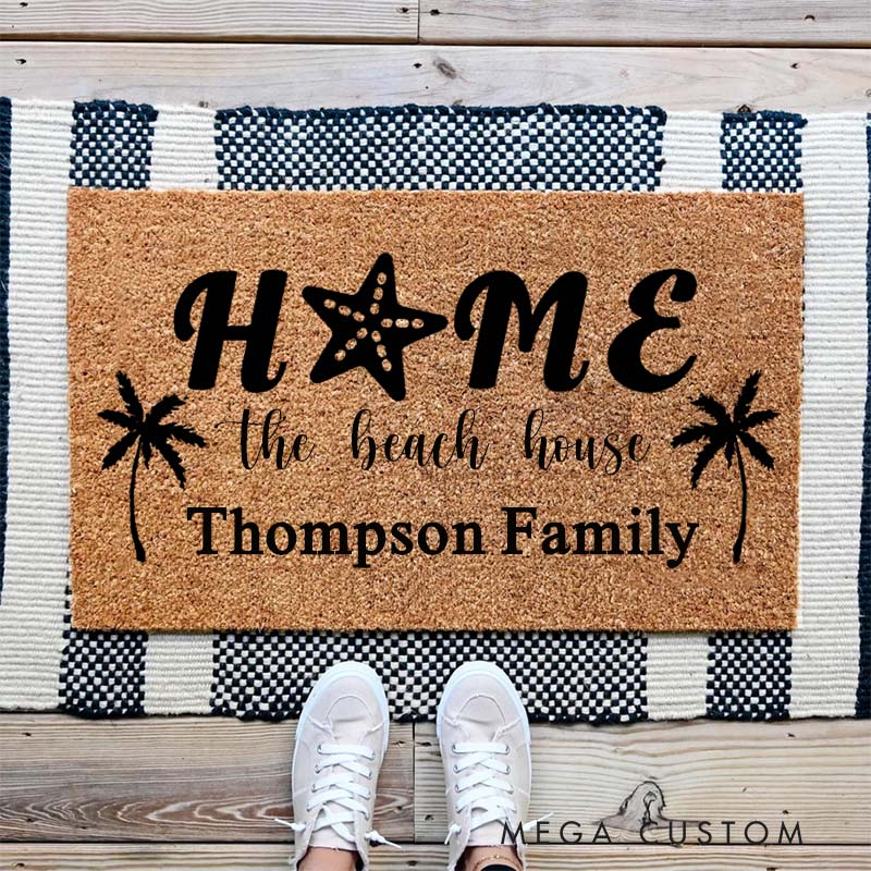 Personalized Welcome To Our Beach House Custom Doormat Beach House Doormat Vacation Home Doormat Closing Gift Beach Doormat Custom Doormat