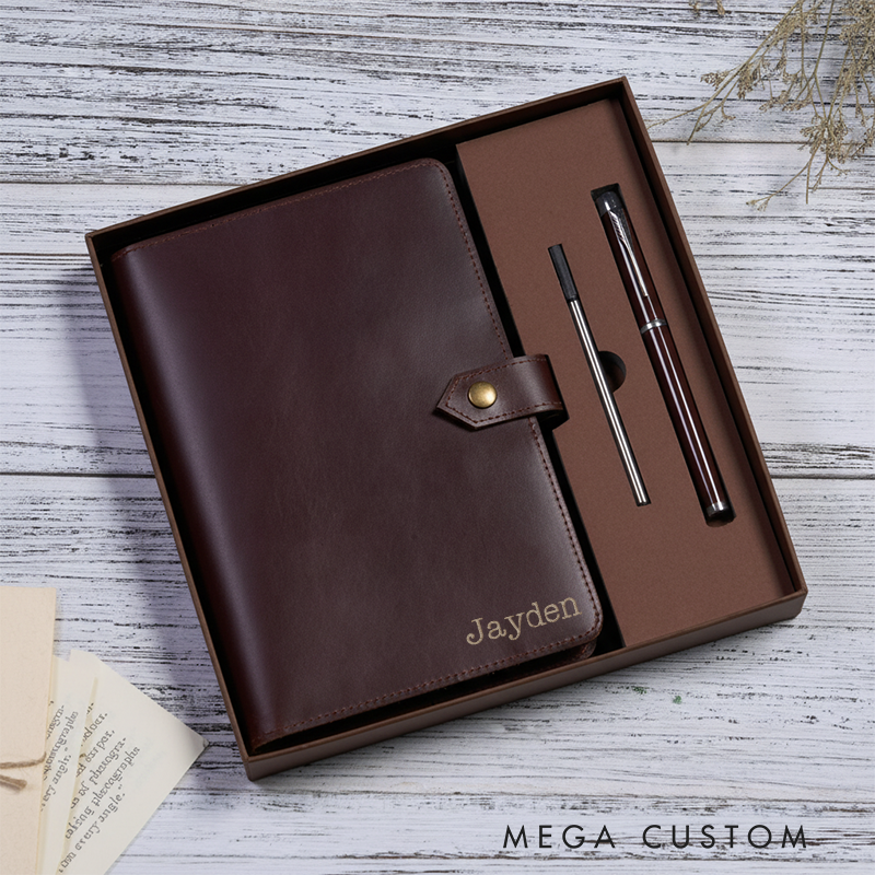 Personalized Leather Notebook Custom Leather Journal Personalised Leather Notebook Initial Notebook Gifts