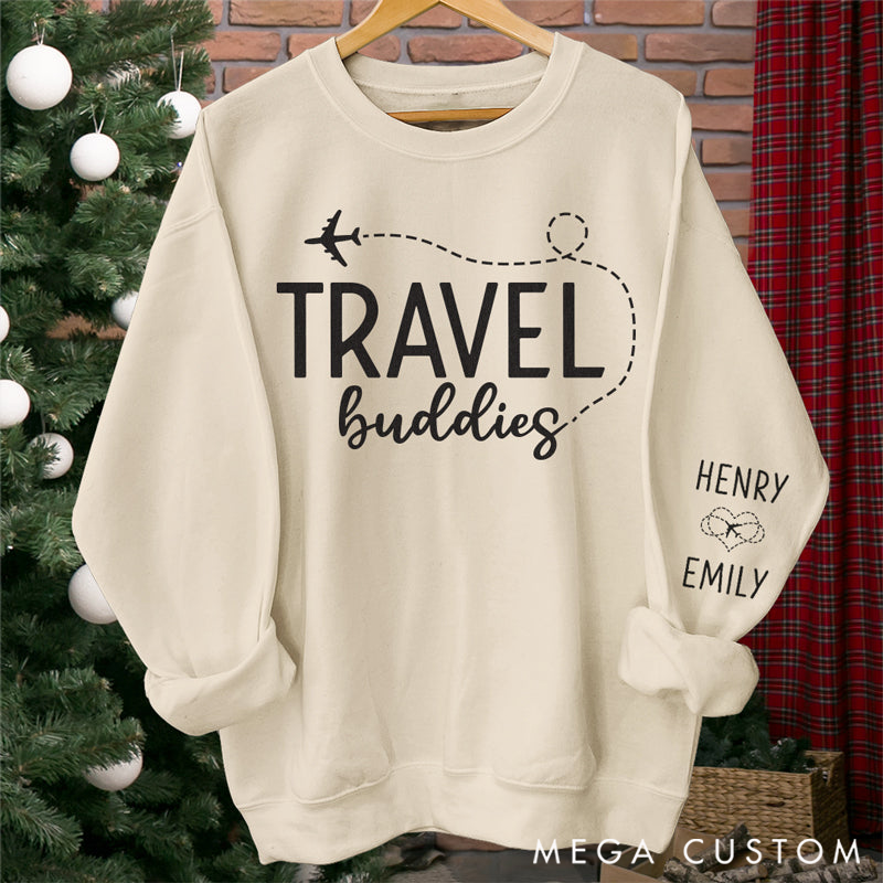 Personalized Classic Sweatshirt with Sleeve Design-Perfect Gift for Adventure Lovers, Anniversaries, Valentines and Holidays
