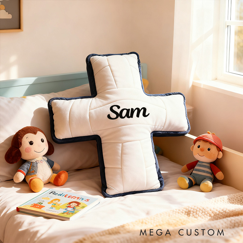 Personalized Volleyball Ball Cross Pillow with Custom Home Decor Graphic 3D Print Pillow Christian Sports Gift Religious Gift for Volleyball Lover