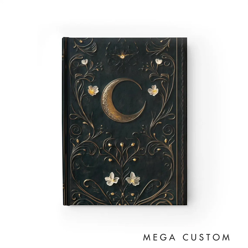 Personalized Dark Celestial Grimoire Spellbook Hardcover Journal Witch Notebook Magic Lover Gift
