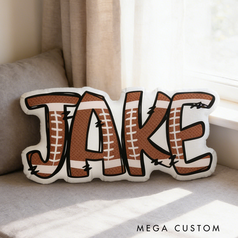Personalized American Football Name Pillow for Unique Fan Decor