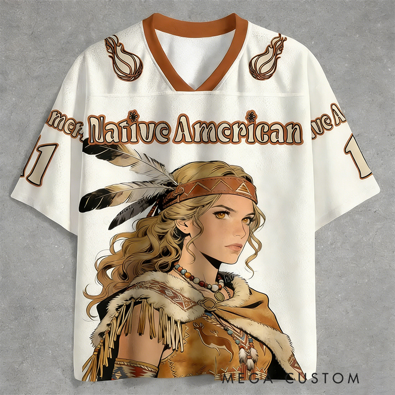 Personalized Native American Inspired Jersey with Custom Name and Number