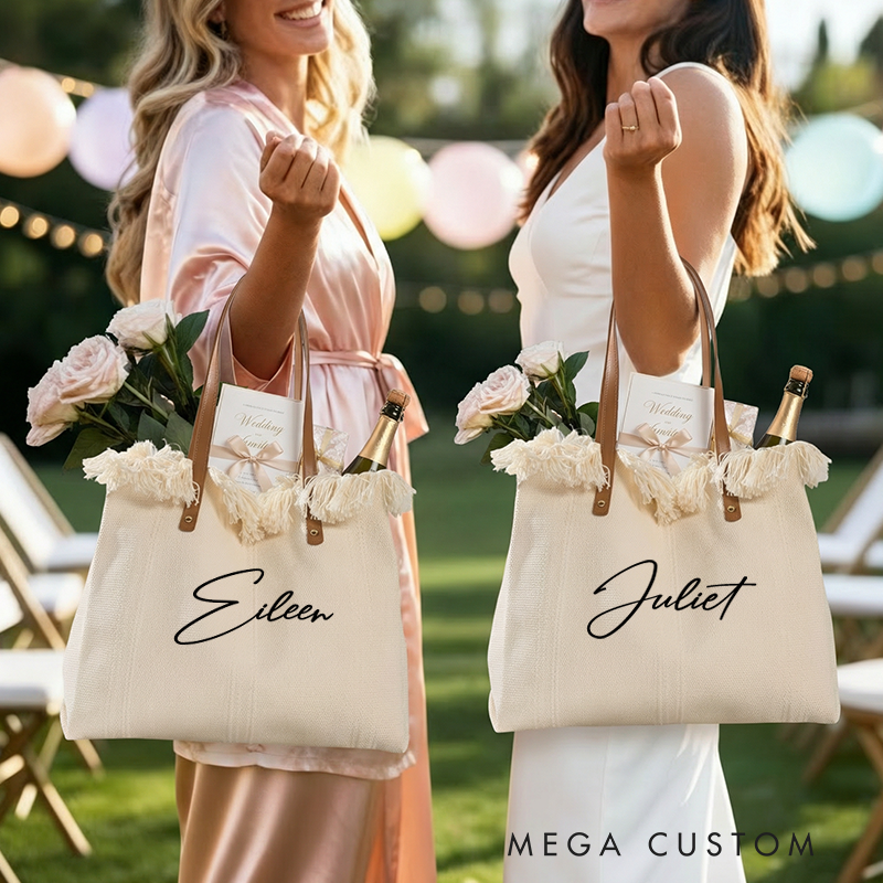Personalized Canvas Tote Bag with Name Custom Name Bag Canvas Tote Bag Gift for Her Gift for Mother Wife