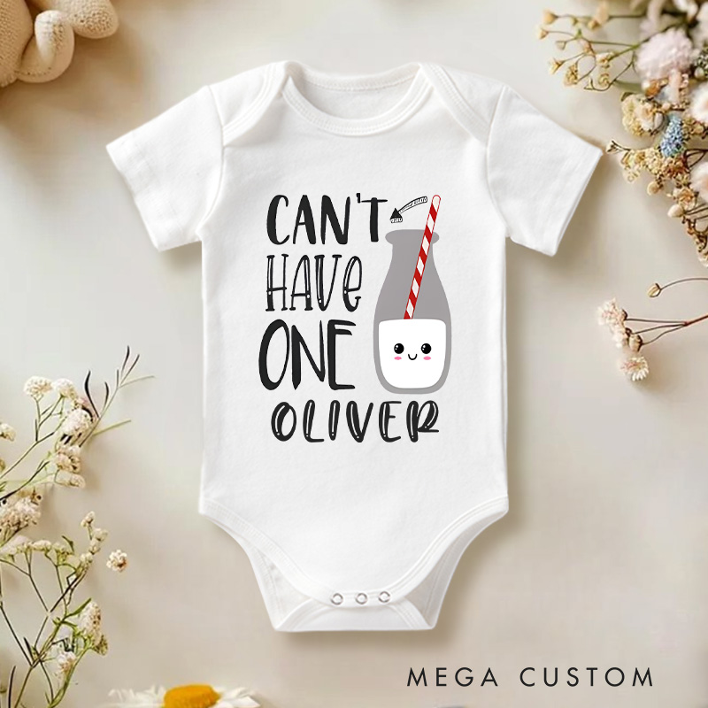 Personalized Without the Other Cookie Milk Graphic Twin Bond Baby Onesie