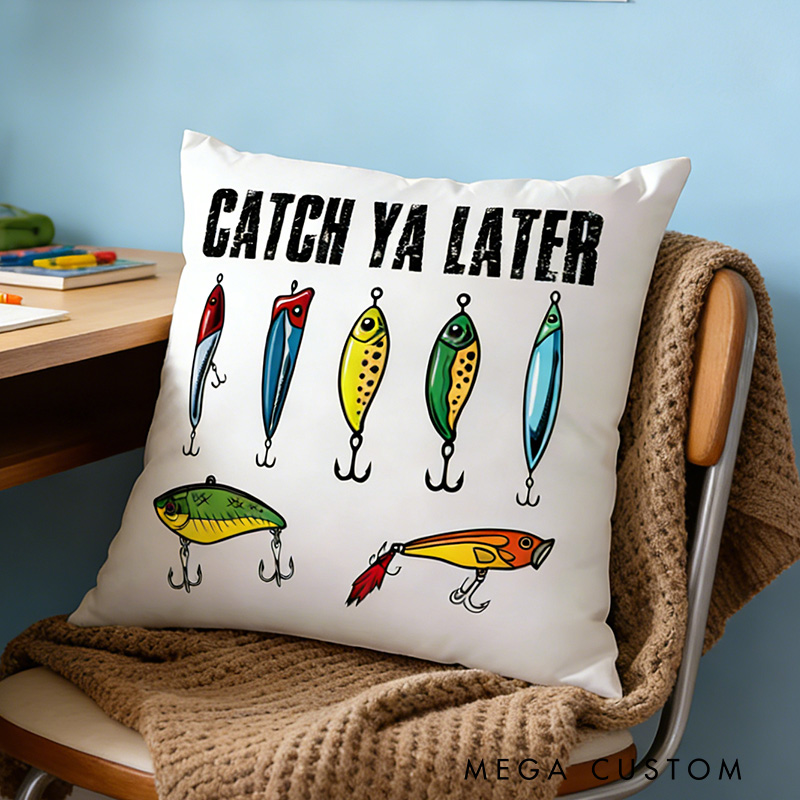 Personalized Fishing Lure Kid Pillow Fish Lover Pillow Boys Girls Family Fishing Gift for Kid