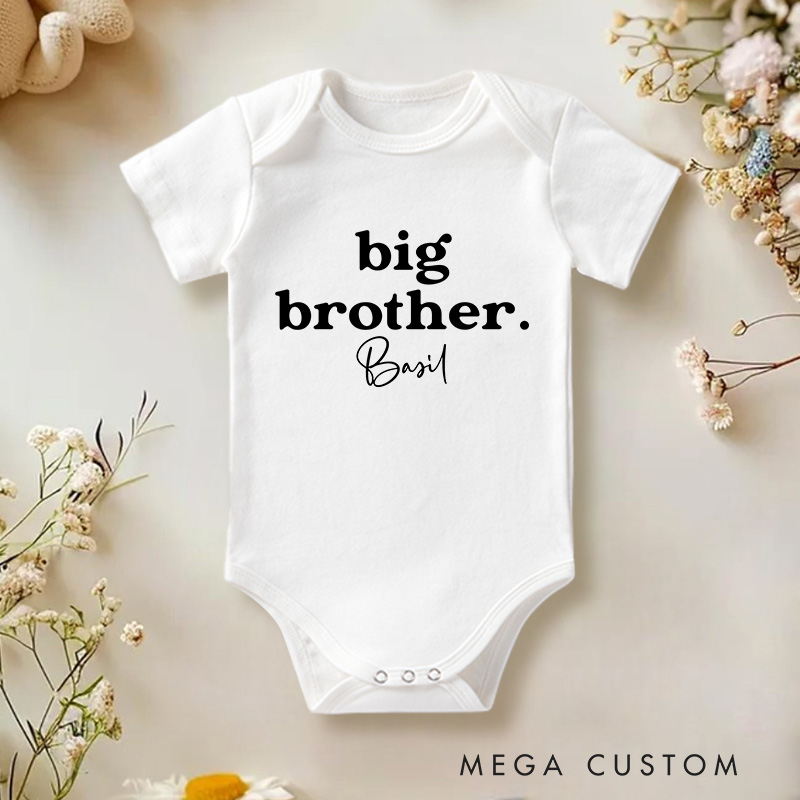 Personalized "Big Brother and Little Brother" Siblings Character Celebration Baby Twins Onesie 