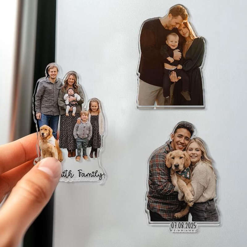 Personalized Family Photo Stickers Custom Magnetic Picture Decals for Refrigerator Home Decor Unique Gift for Anniversary Birthday or Special Occasion