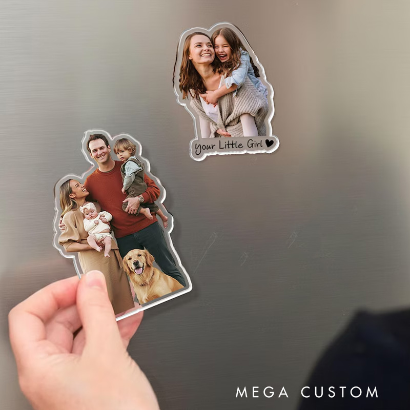 Personalized Custom Family Photo Acrylic Magnet Family Photo Keepsake Gift Picture Fridge Magnet New Family Keepsake Gifts