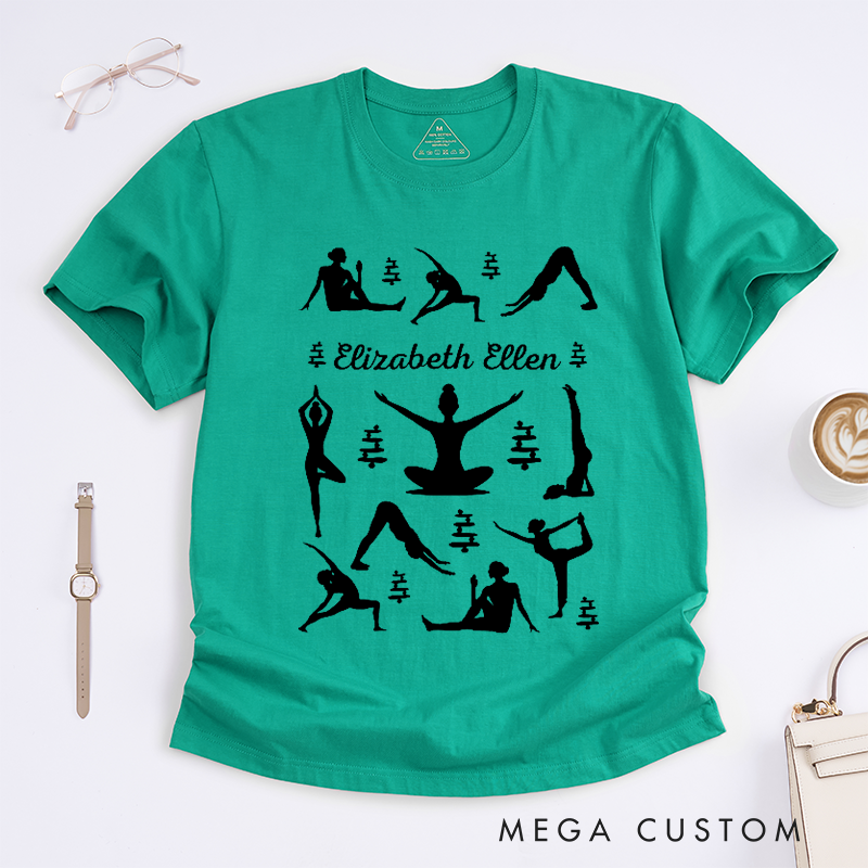 Personalized Yoga Pose Silhouette T-Shirt Perfect Match for Your Yoga Pants Yoga Gift for Her Funny Yoga T-Shirt