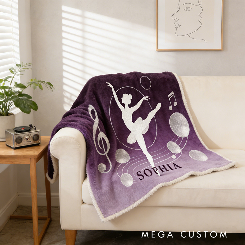 Personalized Ballet Girl Wearable Blanket Hoodie with Name Dance Lover Gift for Friends Birthday Gift