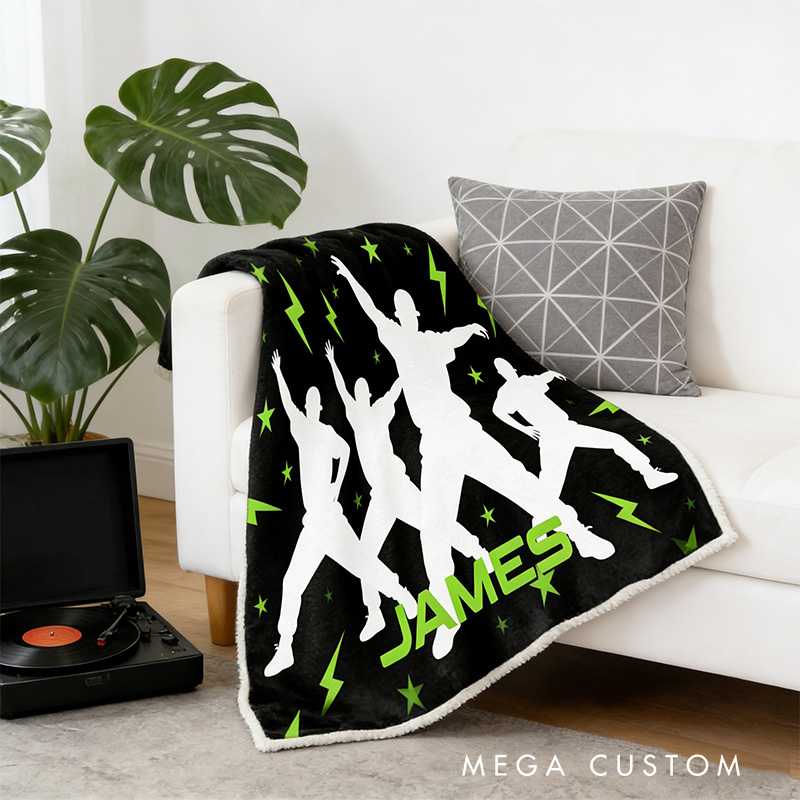 Personalized Hip Hop Wearable Blanket Hoodie with Name Dance Lover Gift for Friends Birthday Gift
