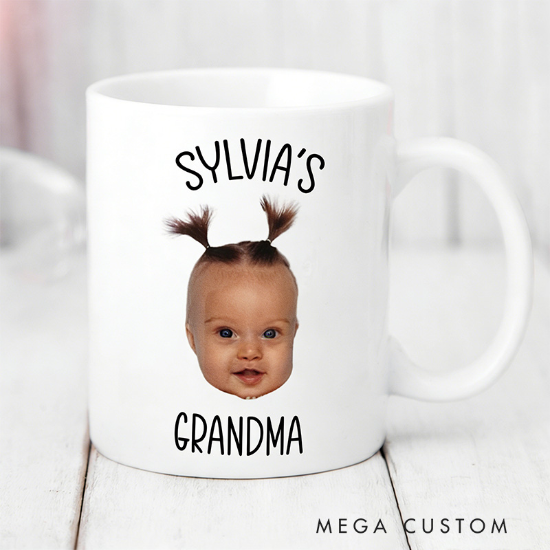 Personalized Baby Face Photo Mug For Grandpa Baby Face Coffee Mug Grandma Mug Gift Custom Face Mug For Fathers Day