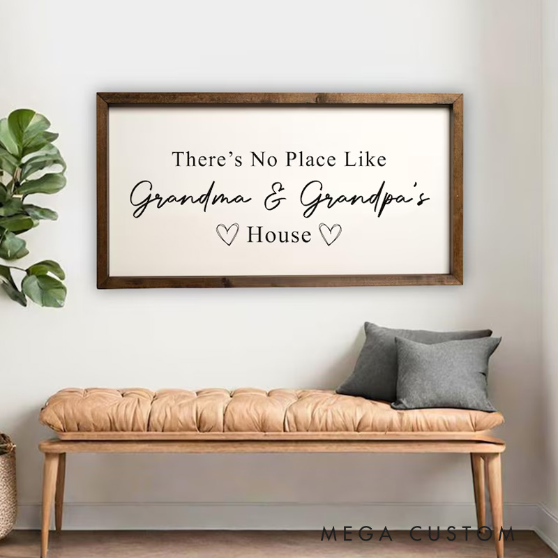 Personalized There's No Place Like Grandma & Grandpa's House Grandparents Sign Grandparents Gift Grandma and Grandpa Sign Gift For Grandma
