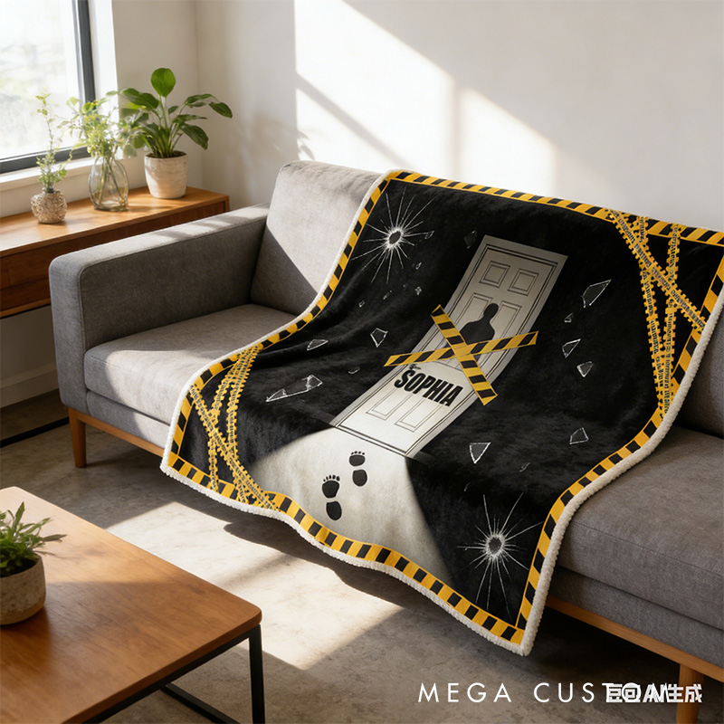 Personalized True Crime Scene Wearable Blanket Hoodie with Name Movie Lover Gift for Friends Birthday Gift