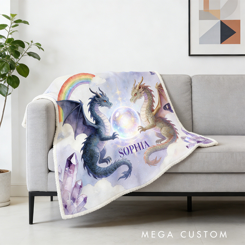 Personalized Dragons With the Future Wearable Blanket Hoodie with Name Magic Lover Gift for Friends Birthday Gift