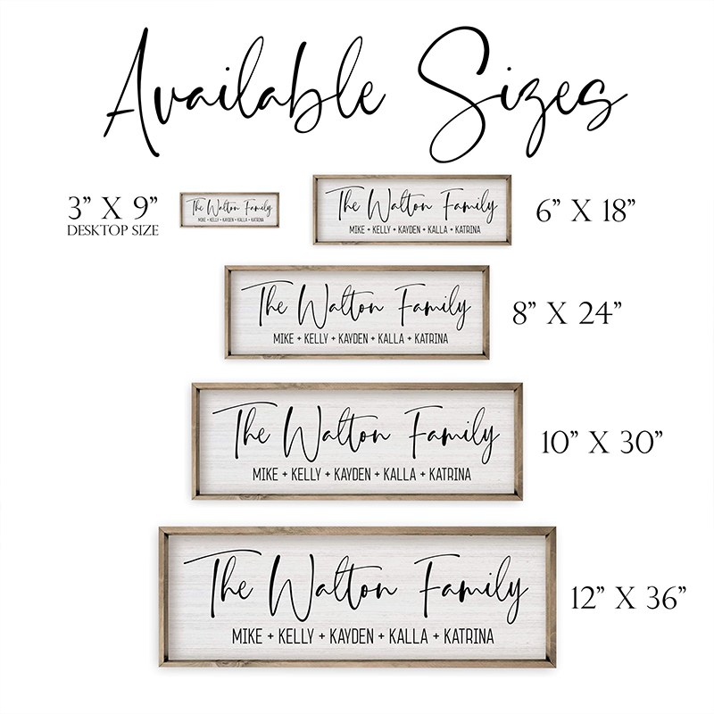 Personalized Family Name Sign Custom Framed Canvas Sign with Last Name and Family Member Name Perfect Wedding Or Housewarming Gift