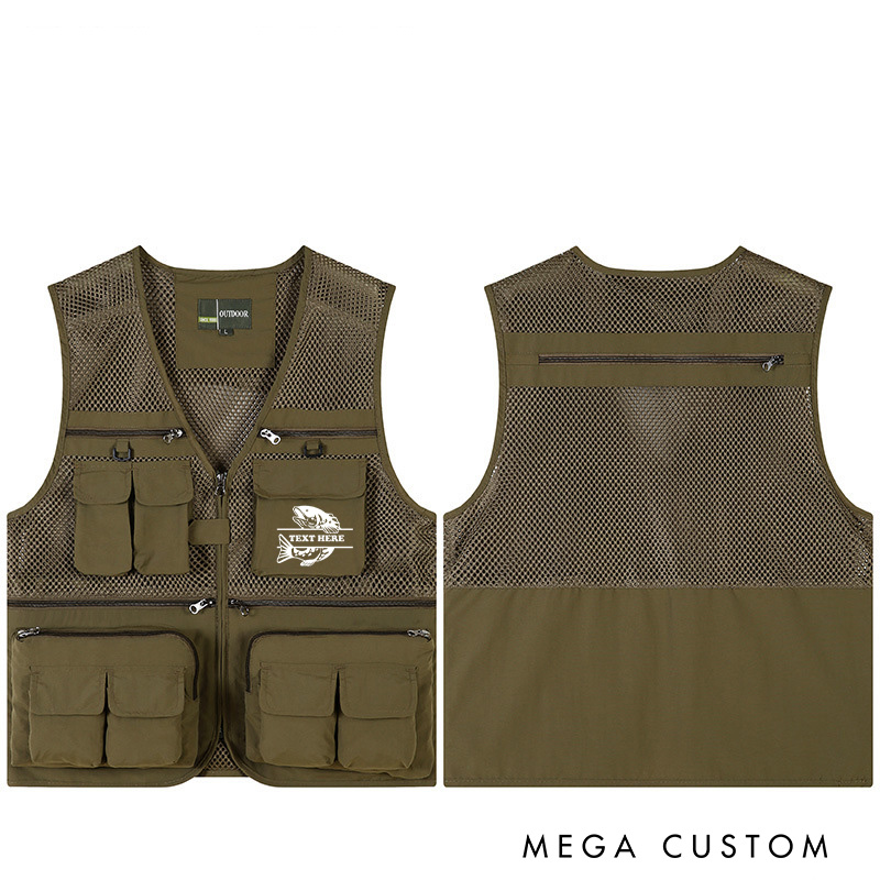 Personalized Fearless Angler Fishing Vest Funny Fishing Vest Outdoor Fishing Vest Fishing Gift for Men Husband