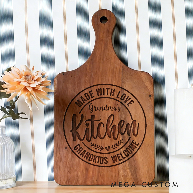 [Copy]Personalized Grandma's Kitchen Cutting Board Custom Engraved Cutting Board for Grandma Gifts Home Decor Cooking Anniversary Birthday