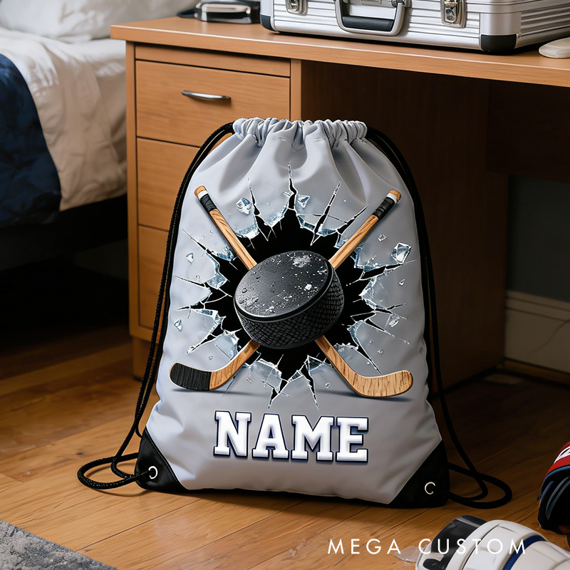 Personalized Ice Hockey Organizer Bag with Custom Name Design