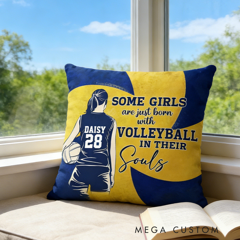 Personalized Volleyball Pillow with Custom Name and Number for Players and Fans  
