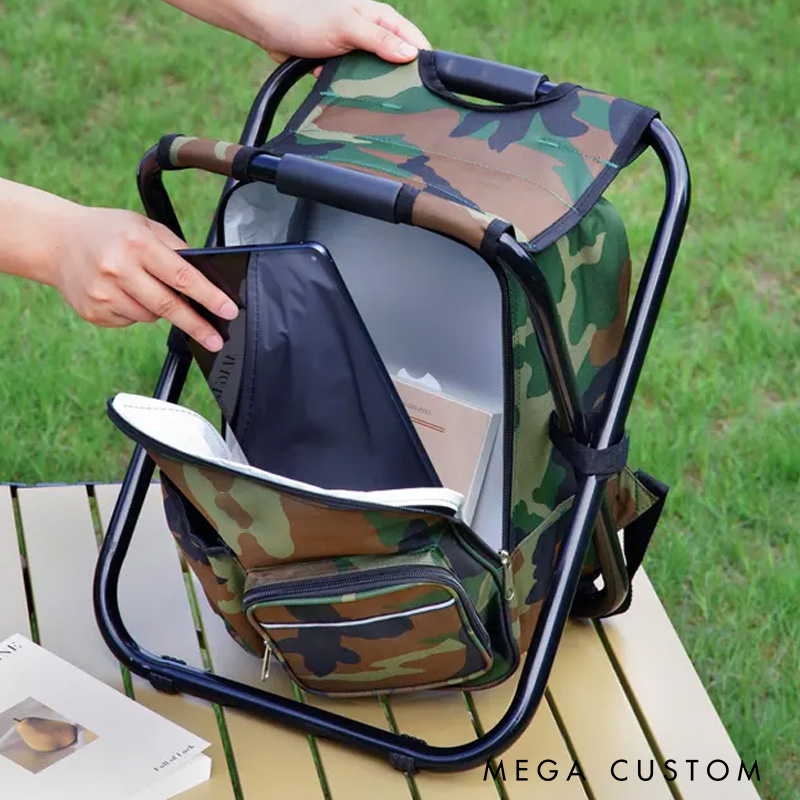 Personalized Cooler Chair Embroidery Backpack Custom Outdoor Lovers Gifts Fishing Gifts for Men Portable Seat Mens Outdoor Gift