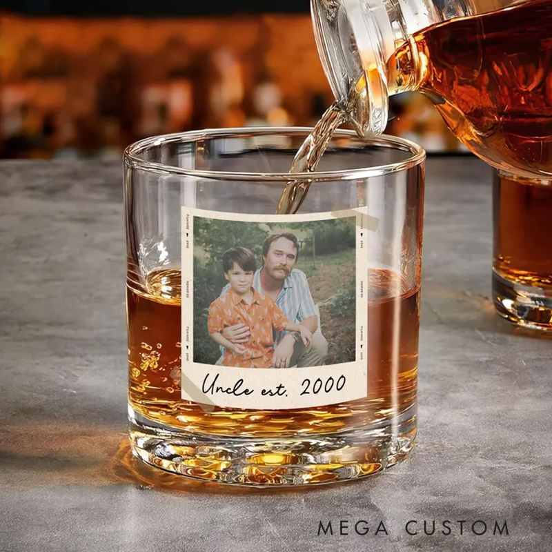 Personalized Dad Gifts Custom Photo Dad Whiskey Glass Grandpa Gift Dad Glass Gifts For Him Portrait Photo Grandpa Glass