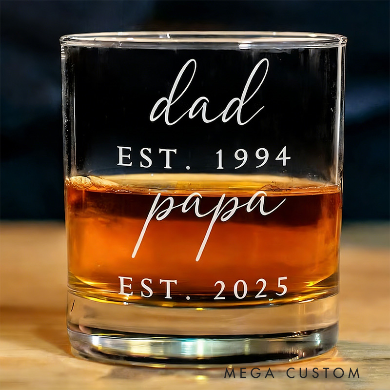 Personalized Grandpa Whiskey Glass Gift New Grandpas Custom Name Future Papa Pregnancy Announcement First Time Nonno Paps Gifts