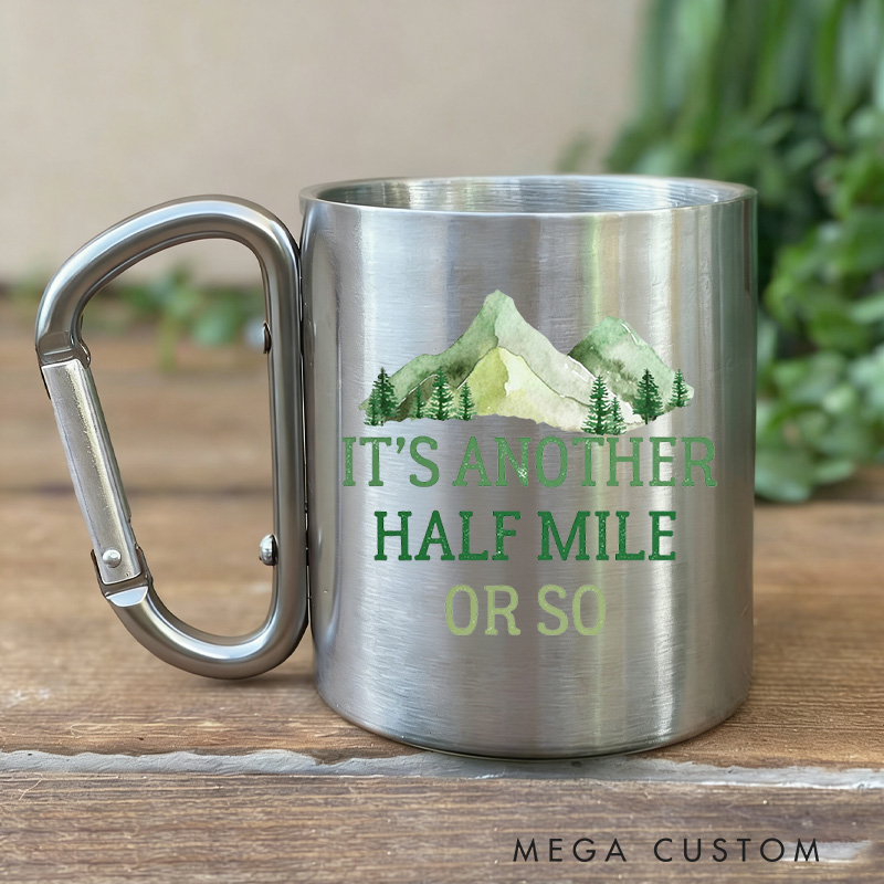 Personalized Mountain Mug Trail Hiking Backpacker Mountain Climber Mug Hikers Carabiner Cup Gift for Outdoor Adventure Lover