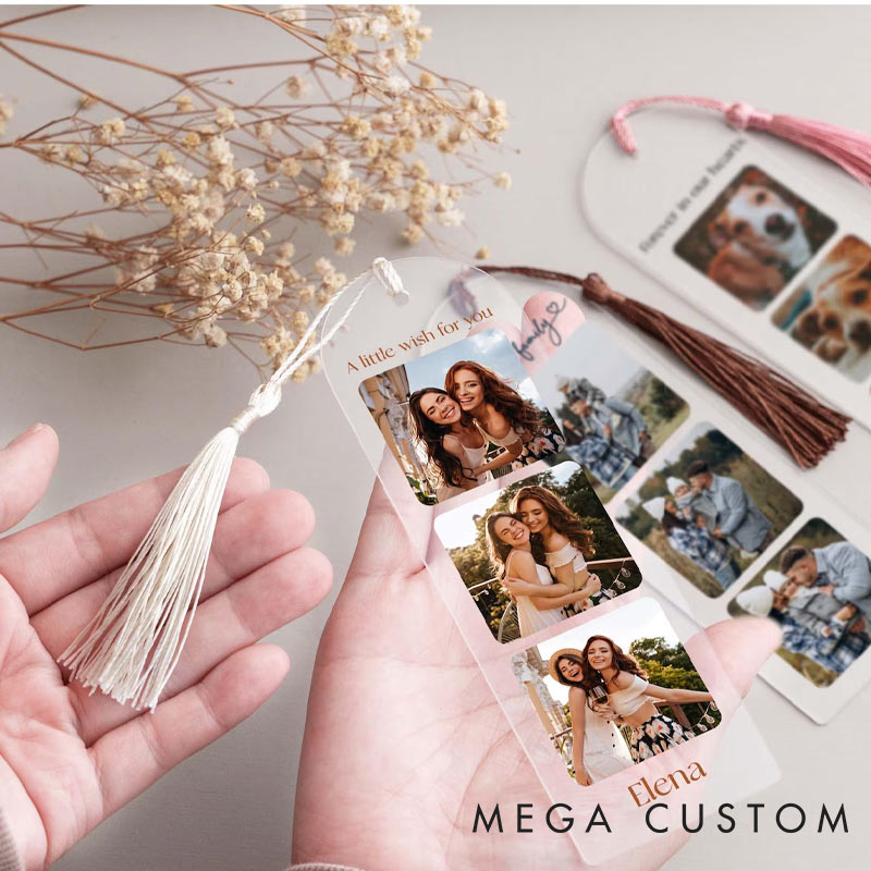 Personalized Bookmark with Picture Valentines Day Gift Reading Gift Acrylic Bookmark for Reading Lovers 