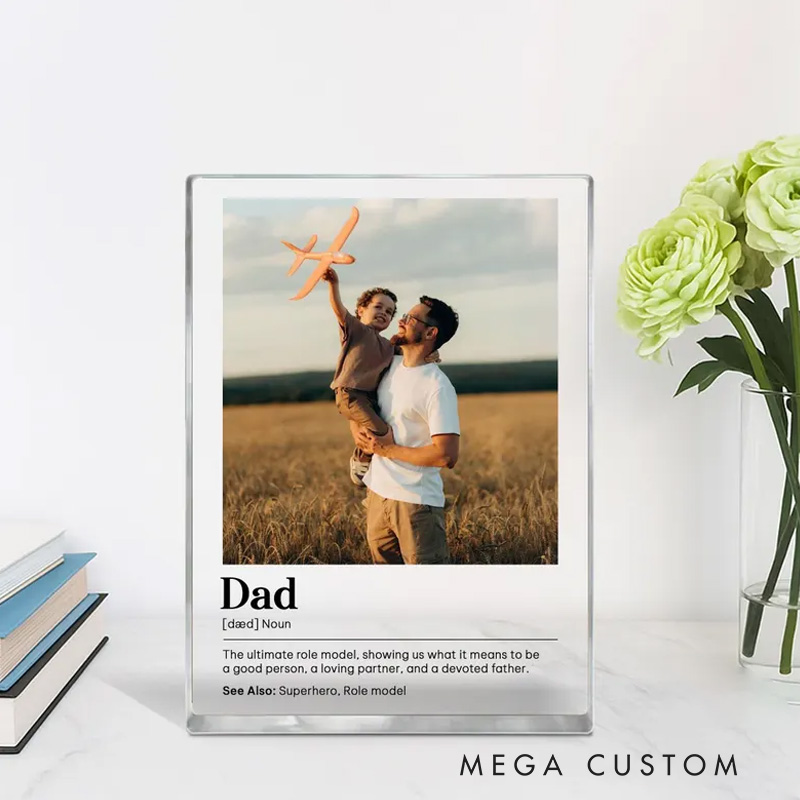 Personalized Picture Frame Acrylic Photo Block Custom Photo Gift Dad Acrylic Block Dad Photo Gift Father's Day Gift Gift for Dad