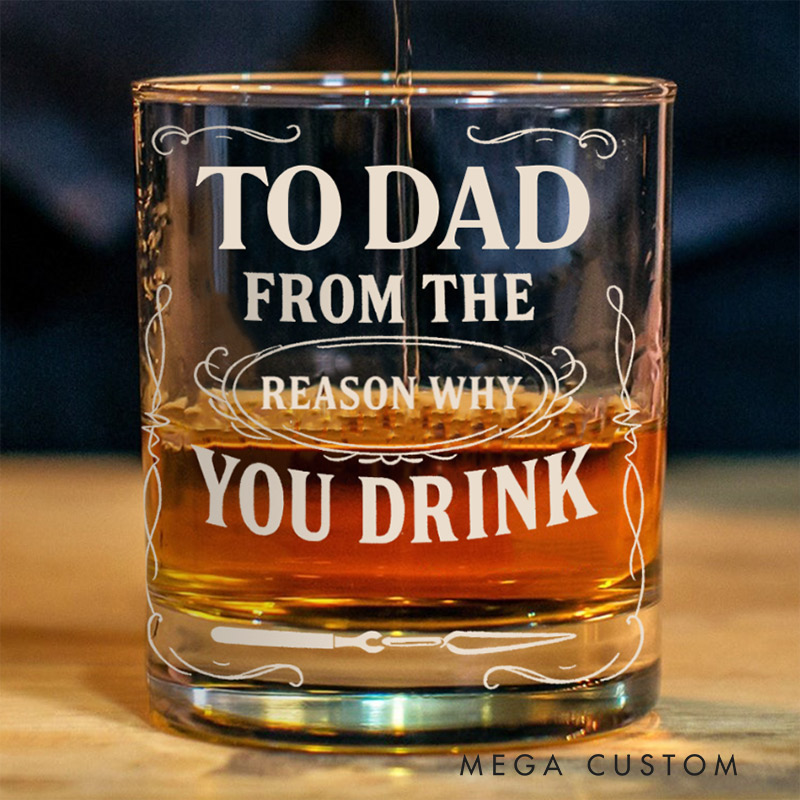 Personalized Father Whiskey Glass Gift For Alcohol Lover Father's Day Gift 