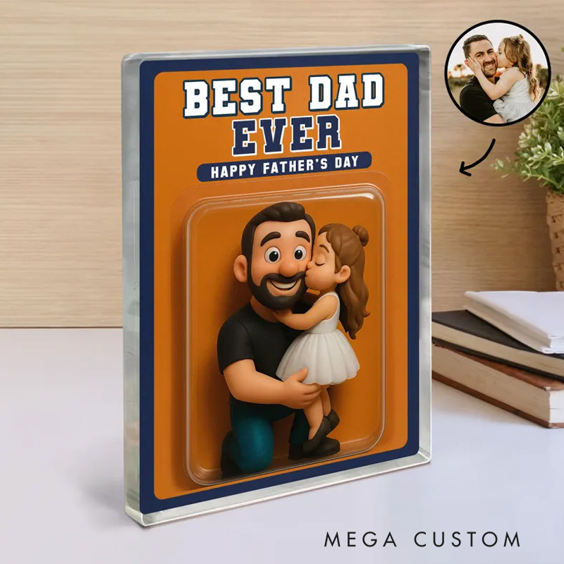 Personalized Fathers Day Gift For Dad Photo Dad And Kids Action Figure Acrylic Block Best Dad Ever Gift For Daddy From Kids Dad Acrylic Block