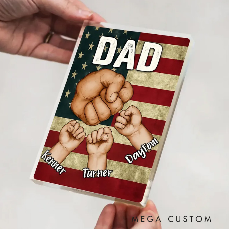 Personalized Figure Pack Packaging Acrylic Personalized Acrylic Block Plaque Father Day Gift for Dad Gift for Father Papa Gift Dad And Kid Gift