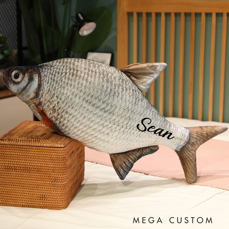 Personalized Fish-Shaped Pillow Simulated Fish Pillow Outdoor Gift for Fishing Lover