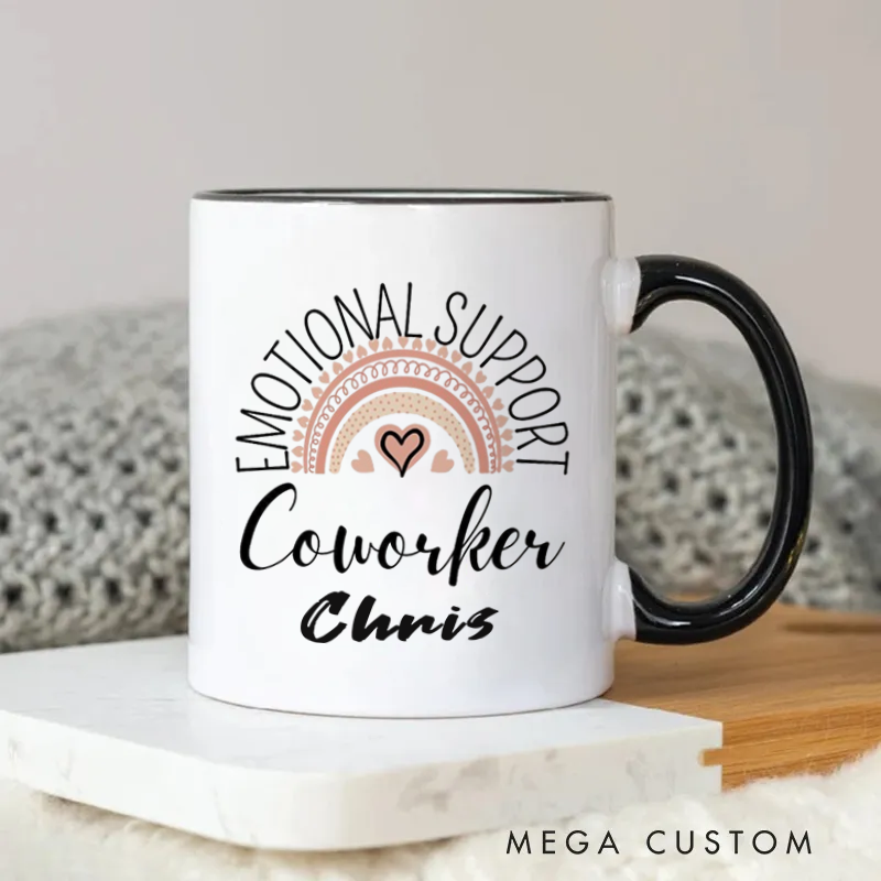 Personalized Emotional Rainbow Support Coworker Mug Coffee Mug Gift for Friends Coworkers