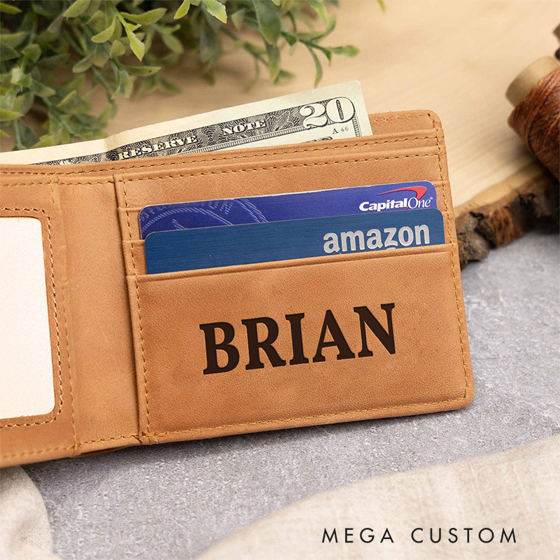 Personalized Jesus Made Me A Fisher of Men Leather Bifold Wallet with Custom Name Christian Fishing Multi Pocket Wallet Religious Gift for Men Dad