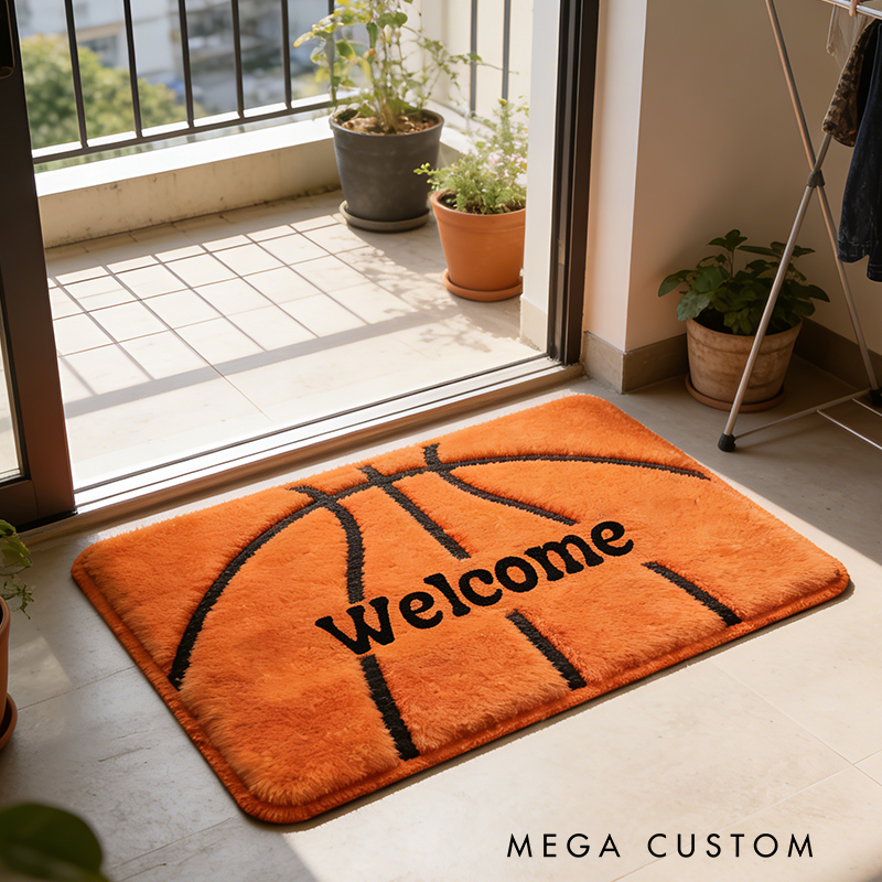 Personalized Basketball Rug with Custom Name and Unique Design