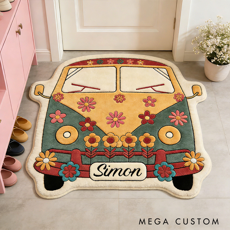 Personalized Flower Camping Vehicle Rug Outdoor Camping Nature Rug Outdoors Adventure Camping Gift