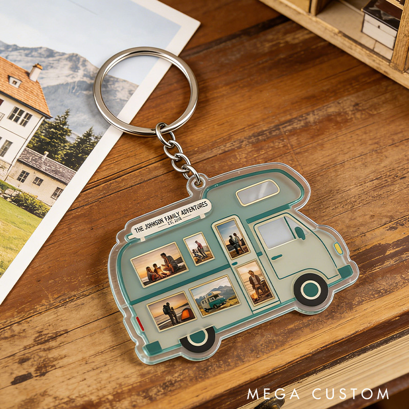 Personalized Custom Family Adventure Keychain Family Camping Commemorative Keychain Gift for Camping Lover