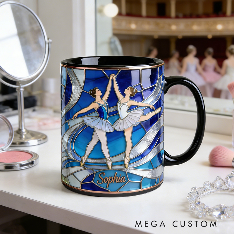 Personalized 2D Flat Harmony Duo Ballet Mug Dancer Mug Ballet Dance Lover Mug Dancing Gift Coffee Mug