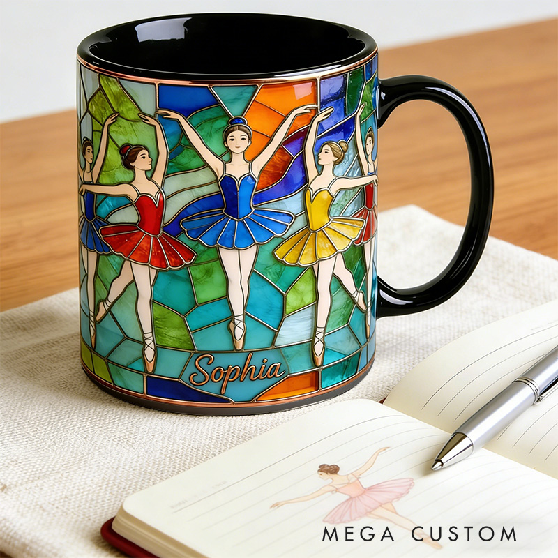 Personalized 2D Flat Vibrant Ensemble Ballet Mug Dancer Mug Ballet Dance Lover Mug Dancing Gift Coffee Mug