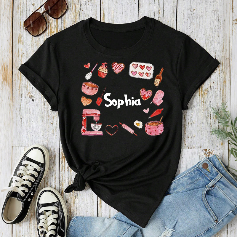 Personalized Baker Valentine Shirt Sweet Valentine Gift for Baking Lovers