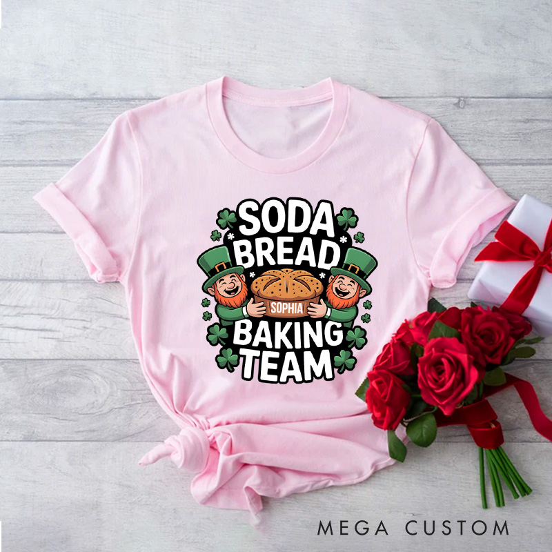 Personalized Soda Bread Baking Team Classic T-Shirts Irish Baker Tee Baking Lover Shirt with Name Gift for Baker Irish
