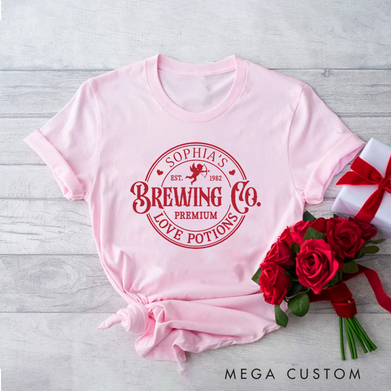 Personalized Brewing Co. Cupid's Love Options Classic T-shirts Xoxo Cozy Shirt with Name Valentine's Day Gift for Women Baking Lover Her