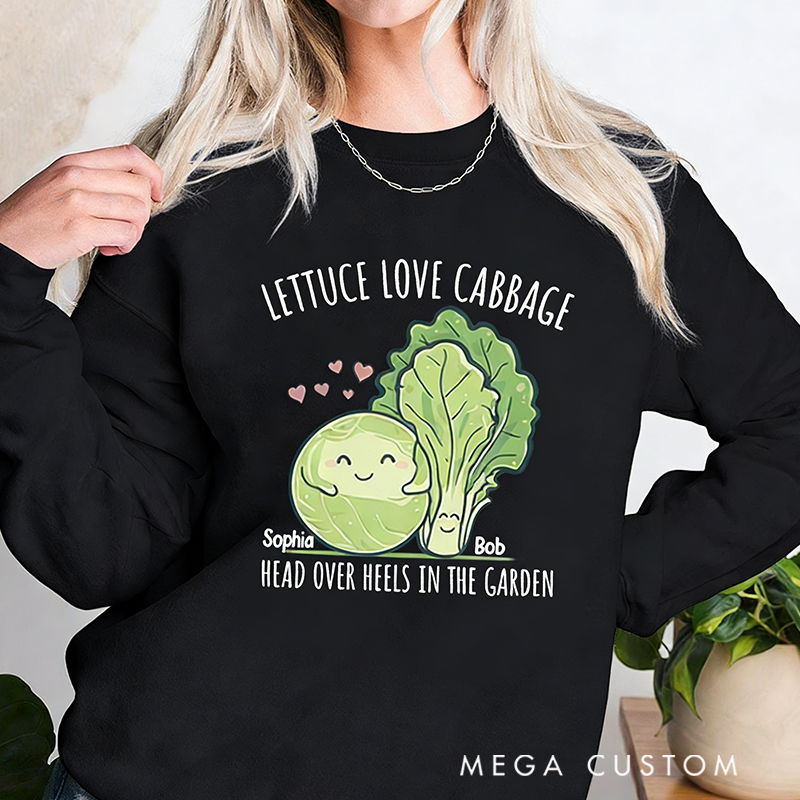 Personalized Lettuce Love Cabbage Gardening Classic Sweatshirts Cute Valentine Gardening Lover Gift