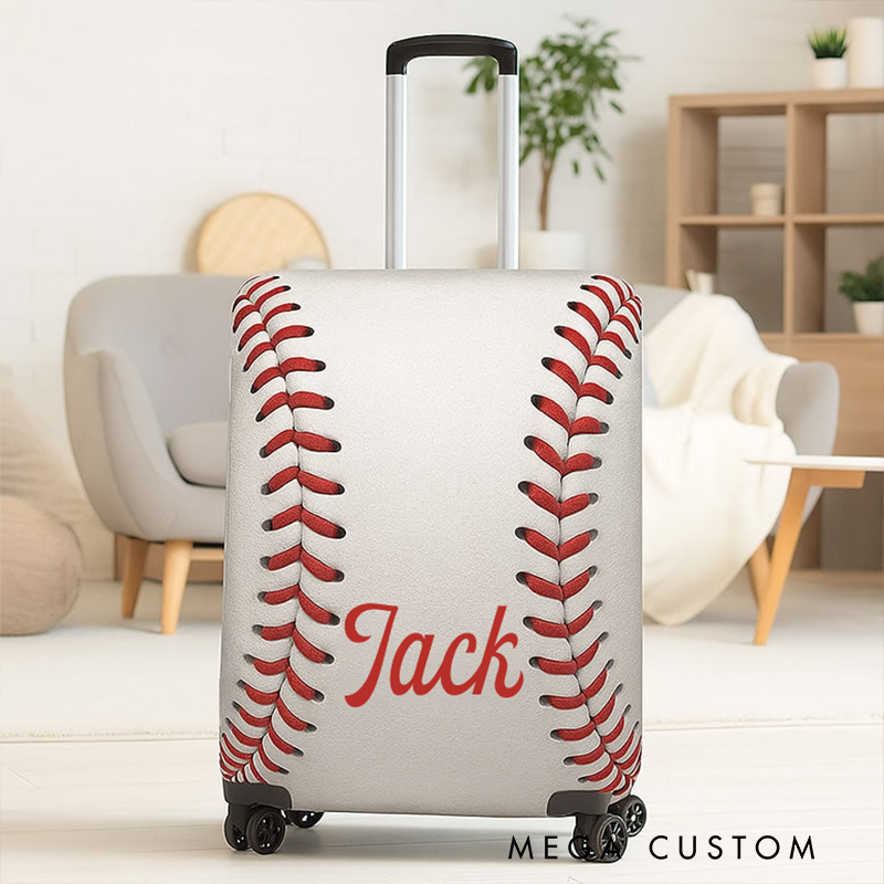 Personalized Baseball Luggage Cover with Custom Name for Sports Fans