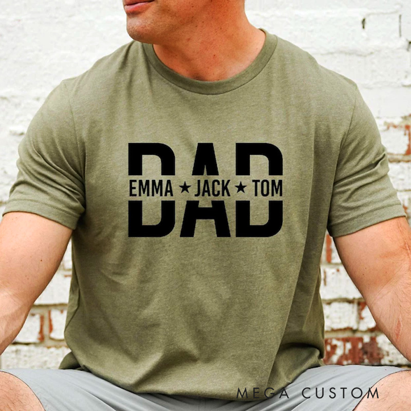 Personalized Dad Shirt With Kids Names Custom Dad T-Shirt Personalized Dad Shirt Father's Day Shirt New Dad Shirt Daddy Shirt Birthday Gift Dad Tee