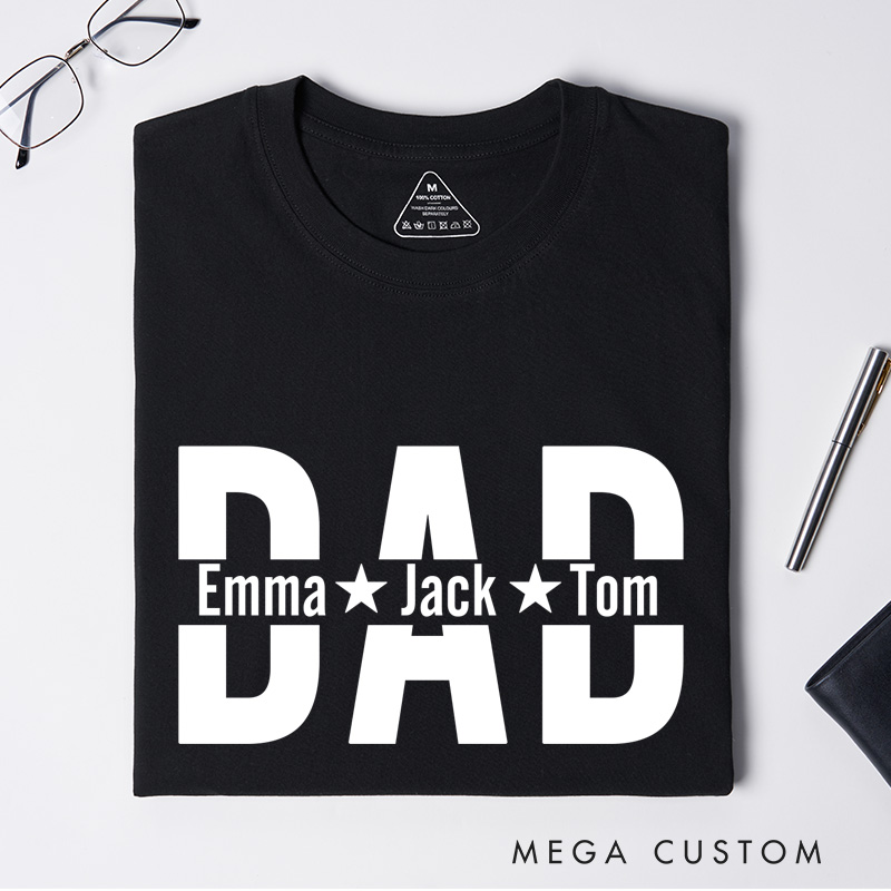 Personalized Dad Shirt With Kids Names Custom Dad T-Shirt Personalized Dad Shirt Father's Day Shirt New Dad Shirt Daddy Shirt Birthday Gift Dad Tee