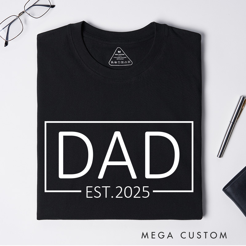 Personalized Dad T-Shirt Custom Father's Day Gift for New Dads Pregnancy Announcement Comfortable Cotton Shirt for Men Birthday Gift Idea
